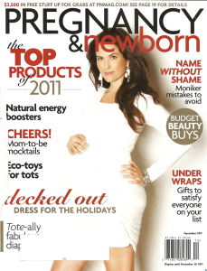 Pregnancy and Newborn December issue features my Large 14kt Gold Hoop Earring