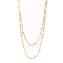 Gold & Turquoise Draped Necklace