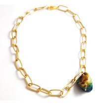 Gold and Chrysoprase Necklace