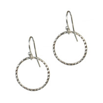 Textured Small Circle Earrings