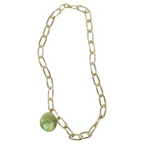 Gold and Green Turquoise Necklace