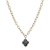 Black Agate Clover Necklace